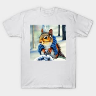 Squirrel in Winter Moods T-Shirt